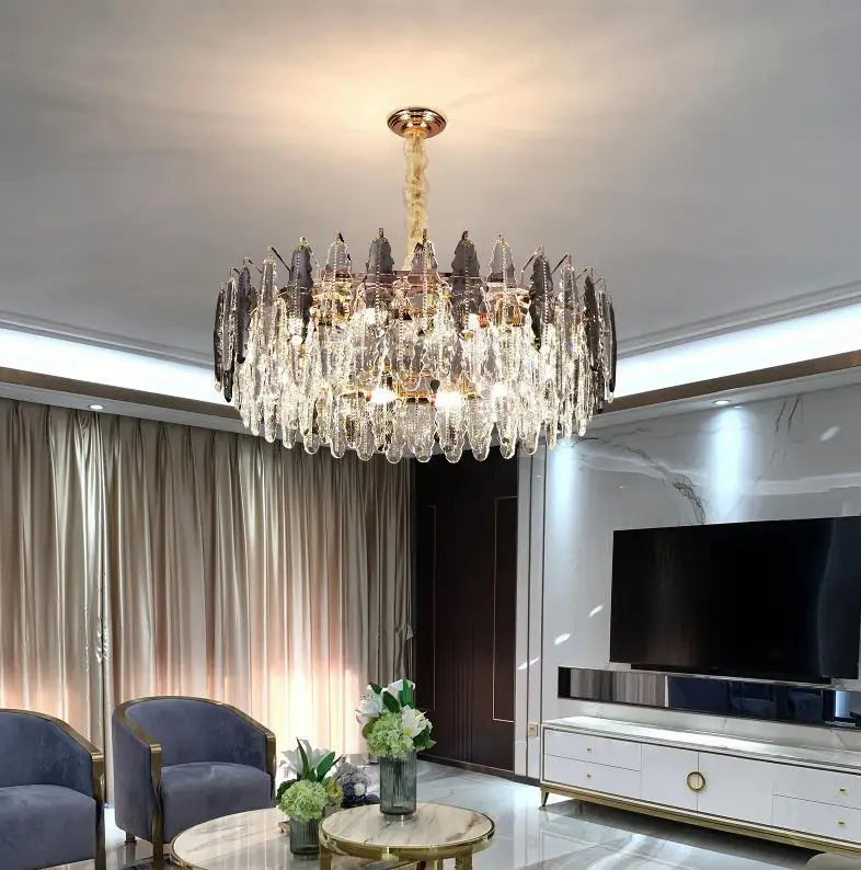 

Modern Luxury Crystal Chandelier Simple Modern Atmosphere Bedroom Restaurant Hotel Lighting Living Room Decoration Chandelier