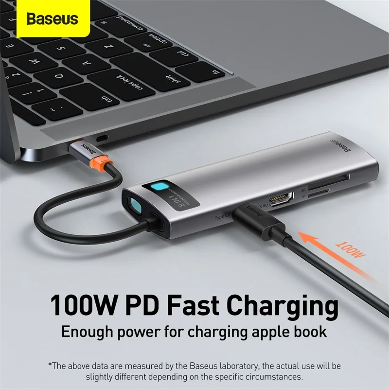 Compatível com Adaptador Station para Macbook Hub para Hdmi-leitor de Cartão 100w tipo c Baseus pd Docking Pro Superfície Ipad Usb c Rj45 3.0 - Imagem 3