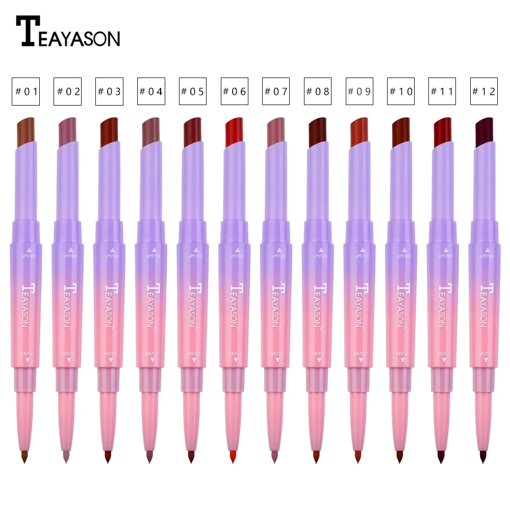 Teayason матовая помада с lipliner темно-красный оранжевый телесный цвет водонепроницаемый длинный прочный batom коричневая помада AM099