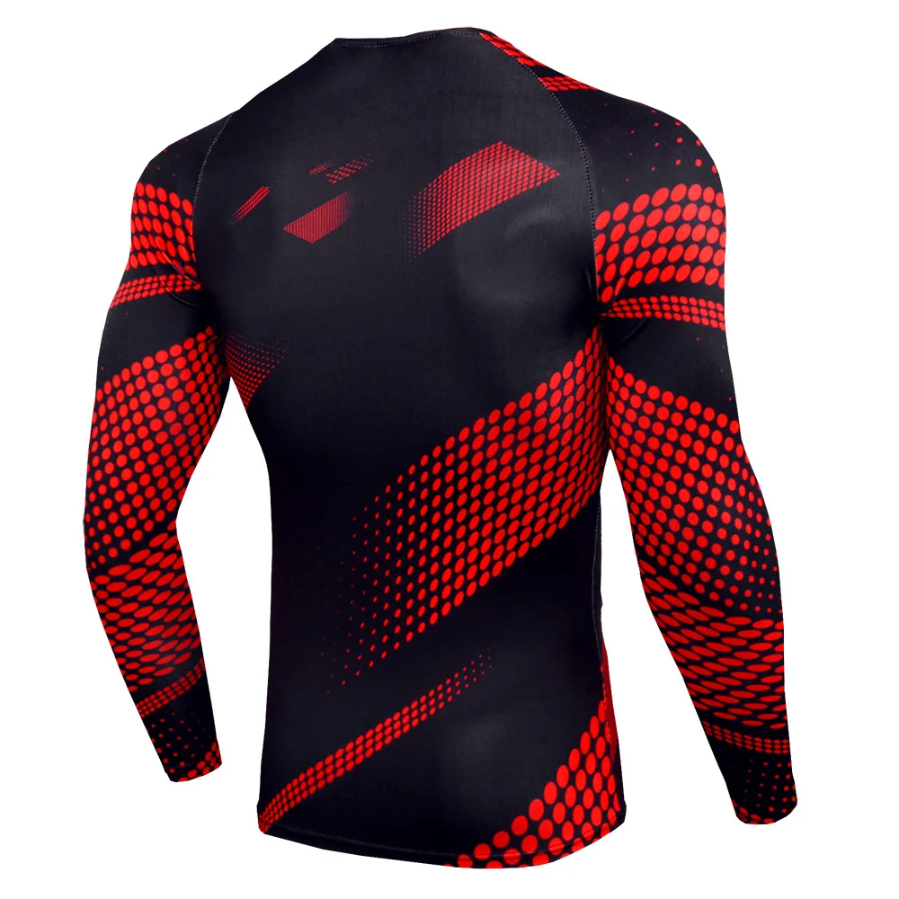 Mens Compression Sets Tshirt Men Bodybuilding Tracksuit Elastic Gyms T Shirt Long Sleeve Tops Fitness Workout Tight Shirts Men