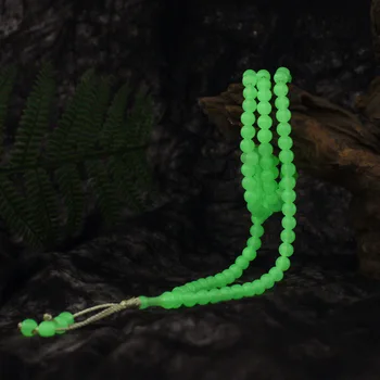 

8mm Middle East Women Men Luminous Bracelet Natural Tassel Pendant 99 Prayer Beads Islamic Muslim Bracelets Allah Rosary Jewelry