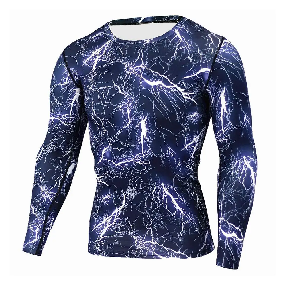 

2020 Fitness MMA Running Male Shirt Rashguard Long Sleeve T Shirt Crossfit Bodybuilding Male Skull 3D Printing T Shirt Tops