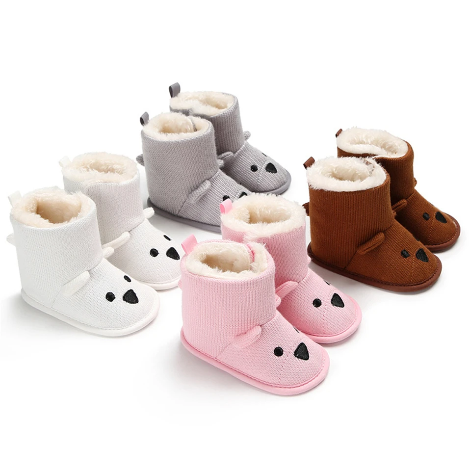 Обувь для маленьких мальчиков и девочек; обувь для новорожденных с милыми рисунками животных; обувь для малышей; обувь для первых шагов; очень теплая зимняя обувь