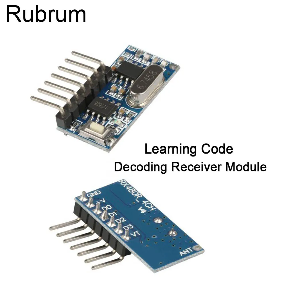 Rubrum 433 МГц 4CH РЧ реле обучающий код 1527 декодер приемник 4 кнопки дистанционного управления переключатель для Arduino Uno модуль умный дом