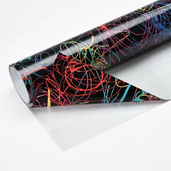 

HTV SUNICE 0.5x10m/20"x32.8ft Hot Pressing Vinyl PU Sticker Colorful Lines Heat Transfer Vinyl DIY Garments Film Home Decoration