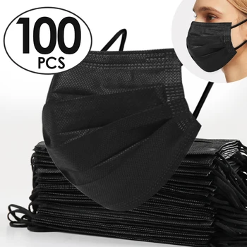 

100pcs/lot 4 Layers Disposable Mask Non-woven Face Mask Carbon Filter Protect Dustproof Masks