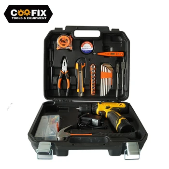 

COOFIX Portable Hand Tool Set Household Repair Multifunction Tool Kit 12V Electric Cordless drill Knife Power Tool Set