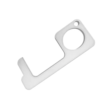 

1Pcs Hand Copper Door Opener Closer No-Contact Press Elevator Hand Protection Opener Elevator Handle Key Silver