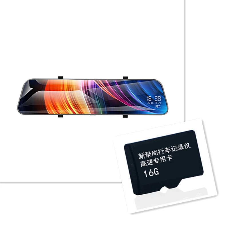 With 16G CARD Автомобильный 12 дюймов тире Камера 1080P на тонкопленочных транзисторах на тонкоплёночных транзисторах ЖК-дисплей Дисплей Видеорегистраторы для автомобилей тире Сенсорный экран Камера Двойной объектив Авто Камера видео Регистраторы 24 часа в сутки для парковки - Название цвета: With 16G CARD