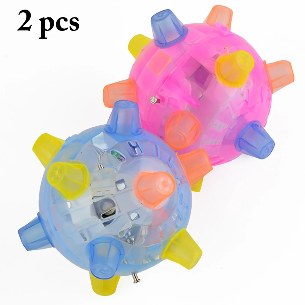 

2pcs pet creative music toy ball flashing dog Ball bright fun jumping balls interactive toys
