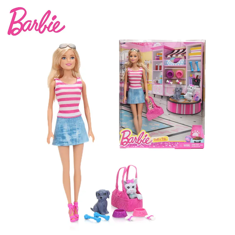 

Barbie Doll & Pets Toys Barbie Dog Pet Toys DJR56 Birthday Gift For Girls Dollhouse Furniture Accessories Clean Dolls DJR56