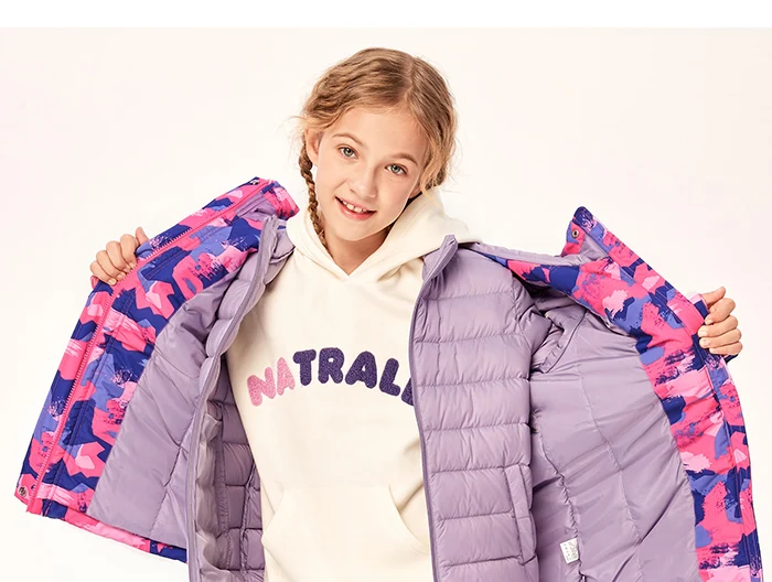 Одежда для детей пуховик для девочек Новинка года, осенне-зимняя детская куртка с принтом