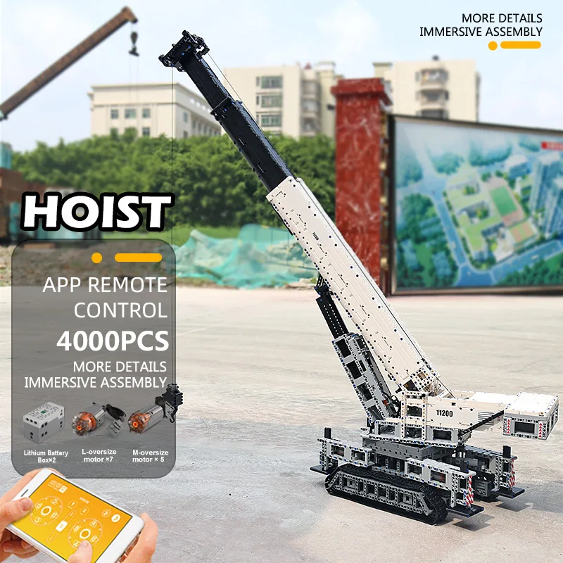Yeshin Technic автомобильные игрушки совместимые с MOC 20920 APP Control для Liebherrs LTM 11200