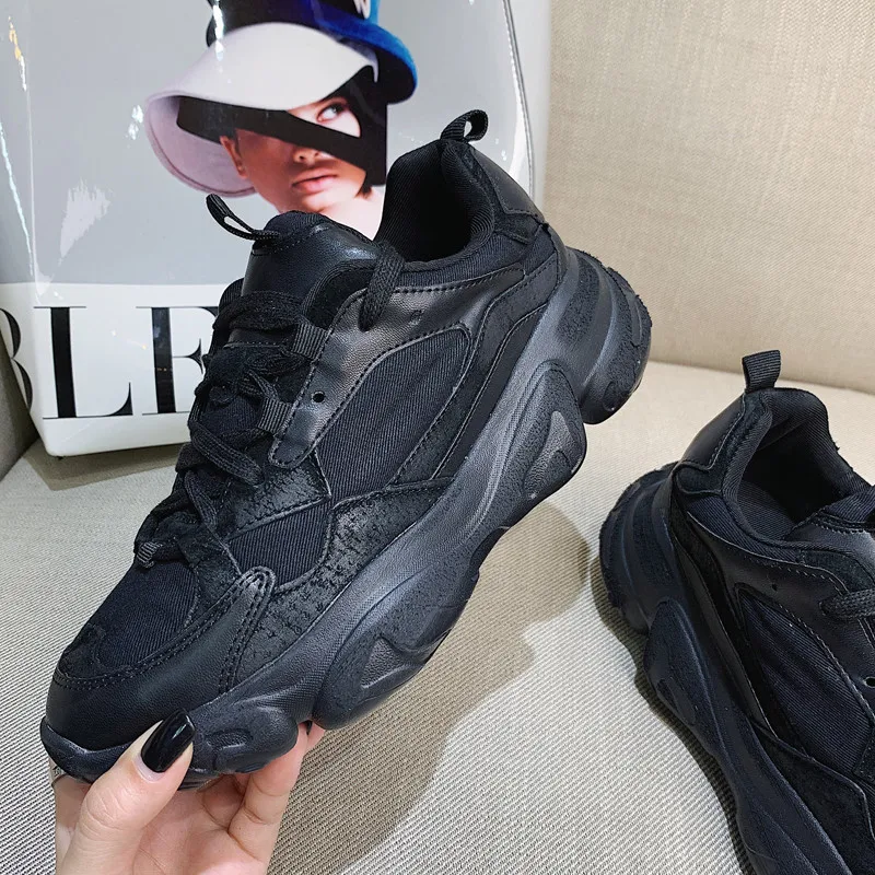 

2020 Women Sneakers Lace Up Ladies Platform Wedges Vulcanized Shoes Creepers Chaussure Femme Fashion Casual Harajuku Shoes Woman