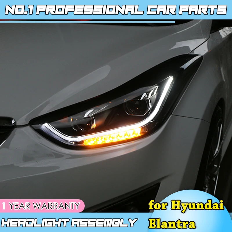Автомобильный Стайлинг для Hyundai Elantra MD светодиодный 2011- фары новые Elantra DRL Объектив двойной луч H7 HID Xenon автомобильные аксессуары