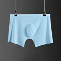 sports briefs Men's Briefs Sexy Underwear Contrast Color Low Waist Briefs Faux Leather Thong Panties Elastic Underpants Male Clothes swimming briefs