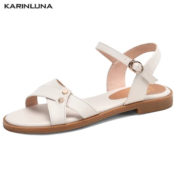 

Karinluna 2020 New Arrivals Shallow Shoes Woman Sandals Buckle Strap Wholesale Buckle Strap Concise Summer Casual Sandals Women
