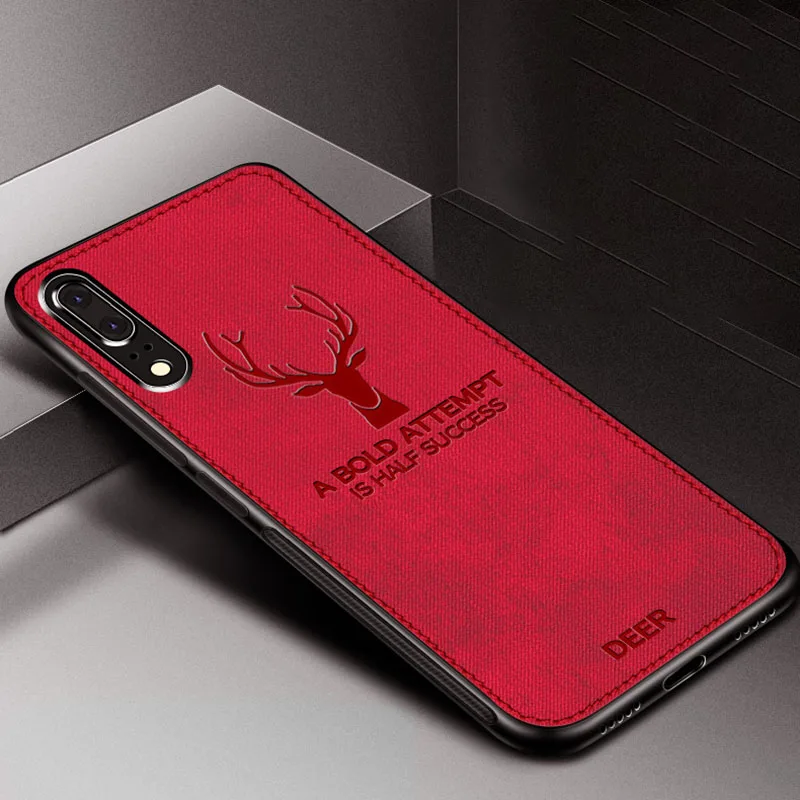 Мягкие чехлы с рисунком оленя для huawei P10 P20 P30 Lite pro Plus, четыре цвета, серебристый, красный, черный, синий, для huawei p10 P 10 20 30, чехол - Цвет: Red
