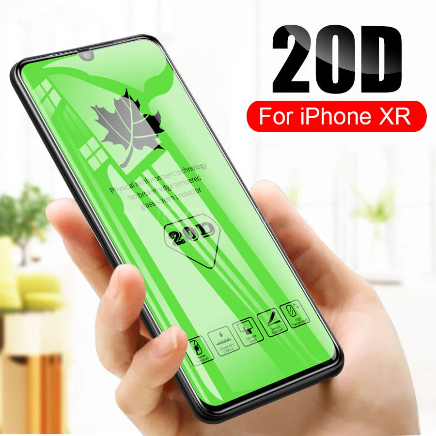 For iPhone XR RDCY 20D кленовый лист полное покрытие закаленное стекло для iPhone 11 XS XR XS MAX полное клеевое стекло для iPhone 11 Pro MAX - Цвет: For iPhone XR