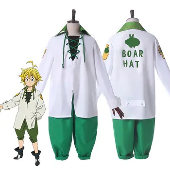 

Anime The Seven Deadly Sins Cosplay Meliodas Uniform Costume Complete Outfit Tops + Pants Suit Halloween