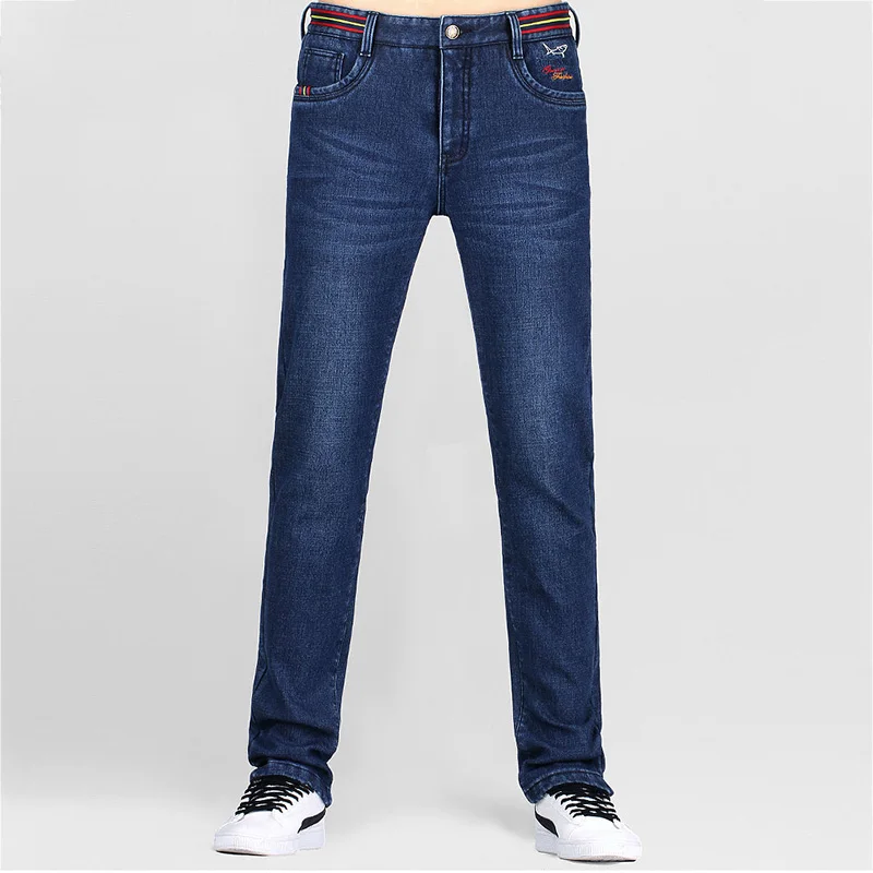 Bruce&Shark Fashion Men blue Jeans Elastic Trousers Slim Fit Balplein Brand Jeans With Logo Stretch Ripped Jeans 8257 large size