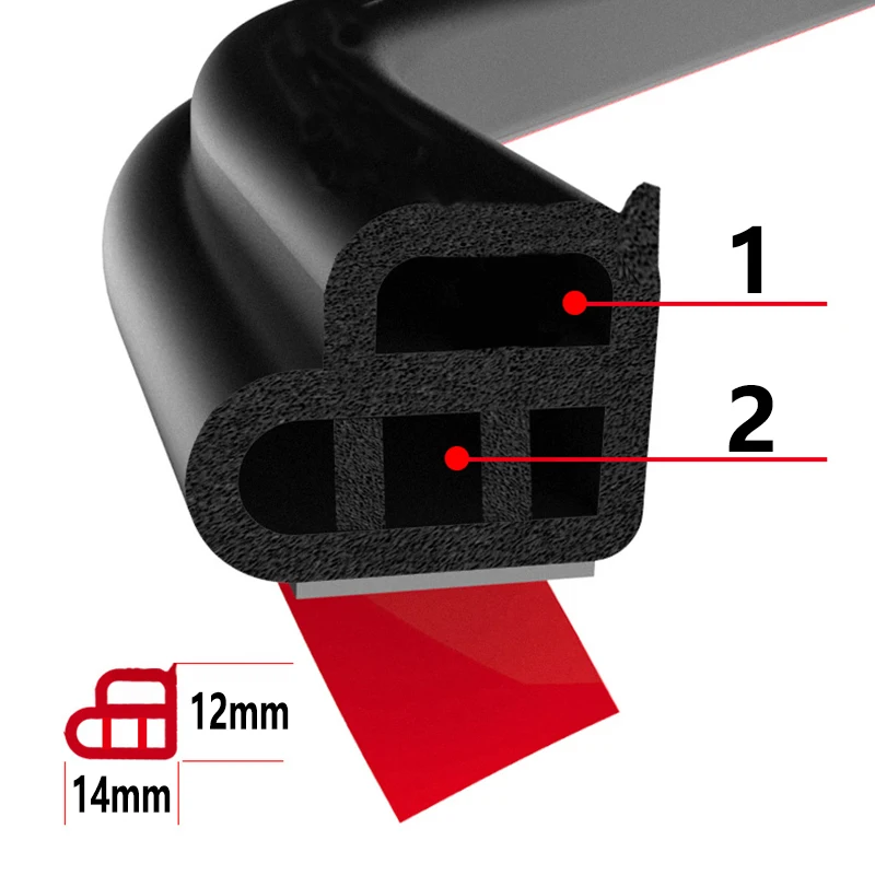 20m 10/5m Car Door Edge Sound Proof Noise Rubber Seal Strip For VW Volkswagen Passat B7 CC Tiguan Jetta MK6 Golf 6 7 Accessories 4