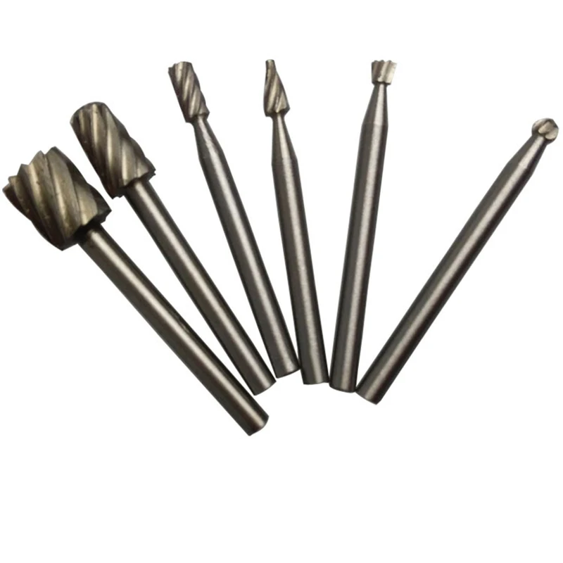 

6pcs HSS Routing Router Bits Burr Milling Cutter For Dremel And Rotary Engraving Machine Tools Accessories