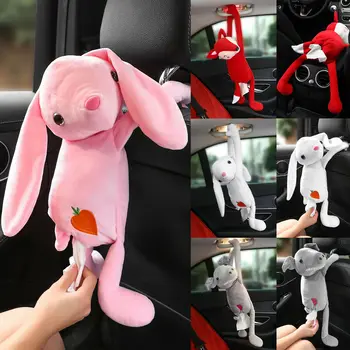 

Rabbit Plush Animals Cute Animal Tissue Box Toilet Paper Cover Case Napkin Holder Home Room Car Decor