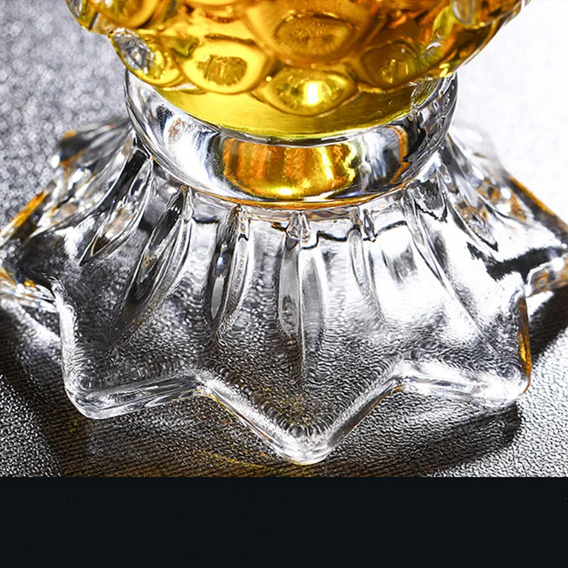 King International 100% Cristal Clair Ananas Verres à shot Whisky Boisson verres à bière | Lot de 6 pièces 