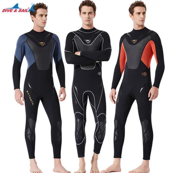 

DIVE&SAIL Full-body Men 3mm Wetsuit Warm Surfing Portable Diving Suit Swimsuit All Season Winter Summer Swimming Suit