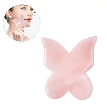 

Natural Rose Jade Guasha Board Stone Scraper Pressure Therapy Massage Tools For Face Neck Back Body