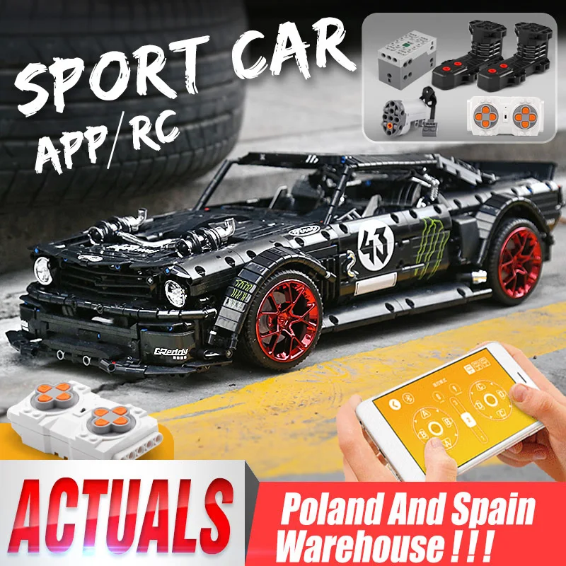 DHL 20102 моторная техника автомобильная серия совместимая с MOC 16915 Mustang Hoonicorn