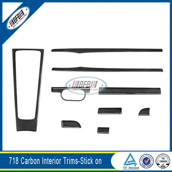 شراء9 قطعة من الكربون فيربر الداخلية مجموعة غطاء لوحة القيادة لعام 718 كايمان