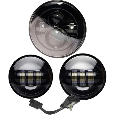 7inch and 4.5inch B 7 ''светодиодный светильник на голову, Белый DRL, 4,5 дюймов светодиодный светильник, вспомогательный точечный противотуманный светильник, лампа с Halo Ring Для Harley Touring Electra Glide - Цвет: 7inch and 4.5inch B