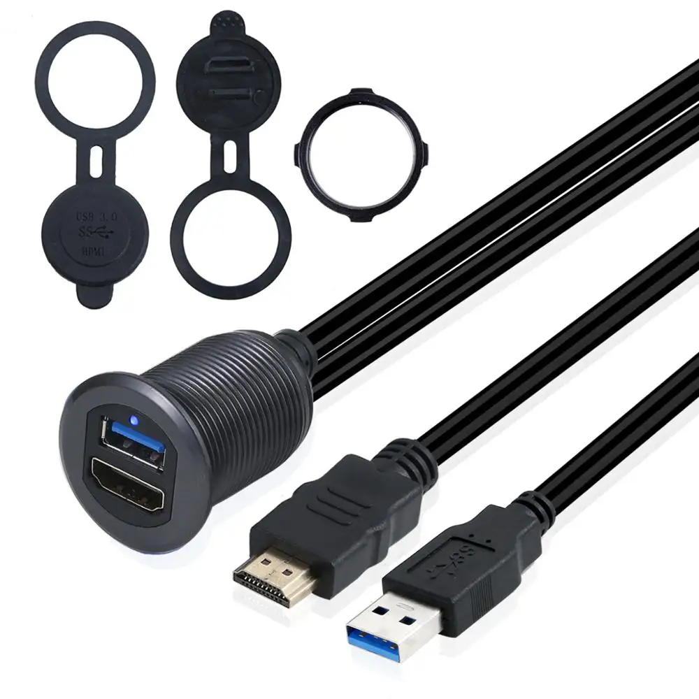 Алюминиевый сплав USB& HDMI заподлицо с светодиодный светильник AUX расширение приборной панели водонепроницаемый автомобильный кабель для скрытого монтажа для автомобиля Ван лодок