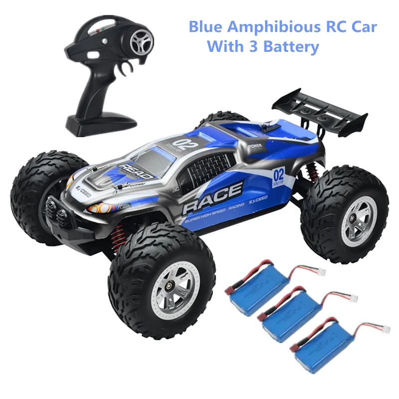 1:12 RC Дрифт гоночный высокоскоростной амфибия RC автомобиль 4WD высокопроизводительный Багги IP4 водонепроницаемый максимальная скорость 40 км/ч большая шина RC автомобиль - Цвет: Blue car 3 battery