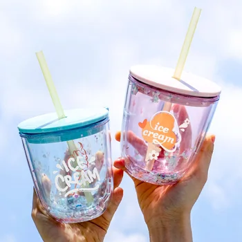 

Summer Day Online Celebrity Bobo Cup Cute CHILDREN'S Cups Students Plastic Sippy Cup Department Store Cup Female Gift Cup Custom