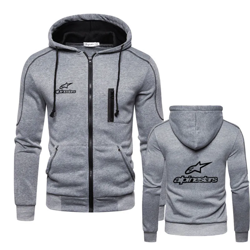 Мужская толстовка с капюшоном в стиле хип-хоп Alpinestar hommes manteau polaire épaissir Biker sweat Homme