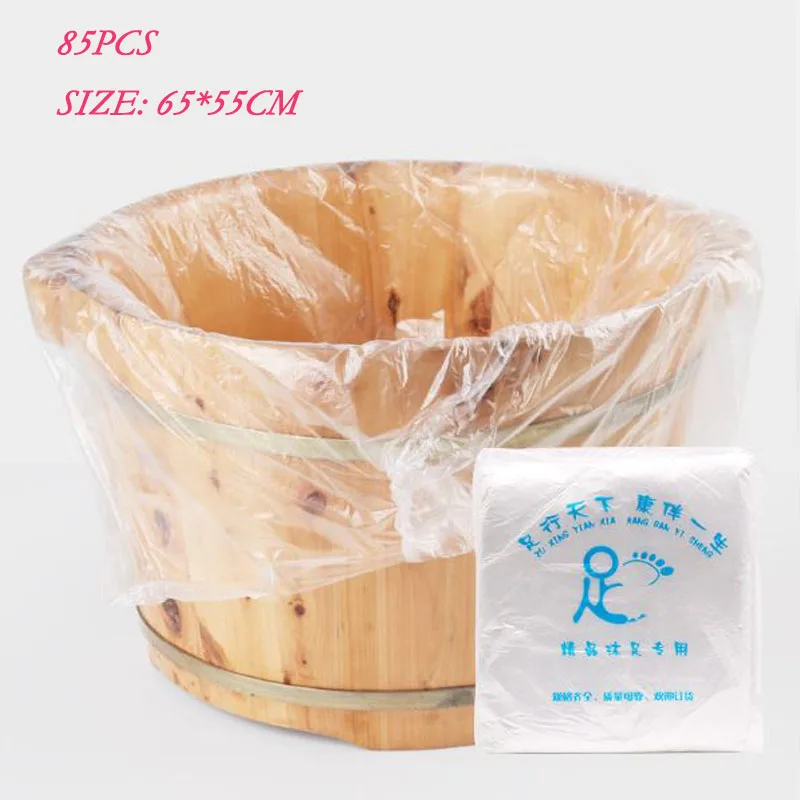 

85PCS Disposable Foot Bath Bags For Foot Powder SPA Plastic Strong Bag For Foot Washing Basin 65*55CM Wooden Basin Bucket Bag