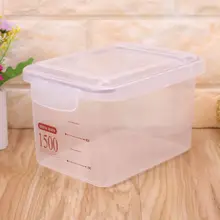 Блокировка прозрачный пластик кухня еда зерновых зерен бобов рисовые контейнеры для хранения банки канистра коробка 3 размера 72XF