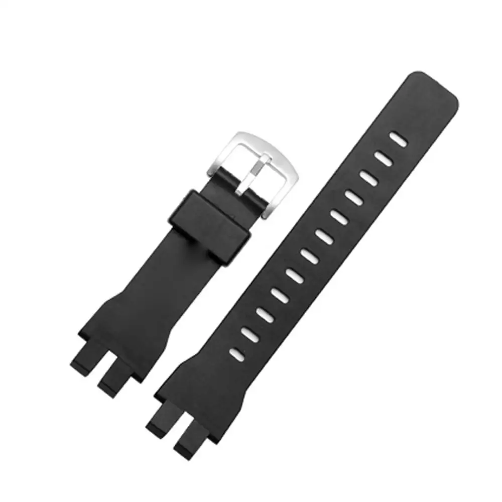 1 шт. мягкий силиконовый браслет для ремня для Casio PRW-6000/6100/3000/3100 часы - Цвет: Silver Buckle