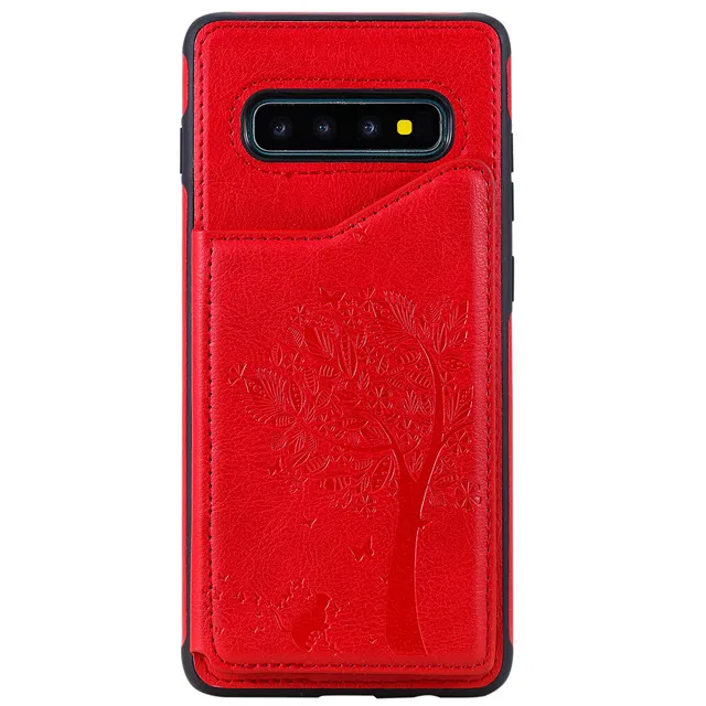Ретро из искусственной кожи чехол для samsung S8 S9 S10 Plus 3 слота для карт держатель чехол для samsung Note 8 9 10 A50 задняя крышка Капа - Цвет: HONGSHU