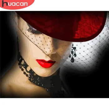 

HUACAN Paint By Numbers Girl Drawing On Canvas DIY Pictures By Number Handpainted Figure Kits Home Decoration