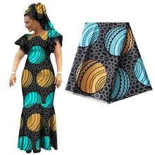 6 ярдов африканская Анкара напечатанная настоящая восковая ткань круг Сделай Сам швейная ткань голландская настоящая восковая ткань для женщин вечернее платье 278