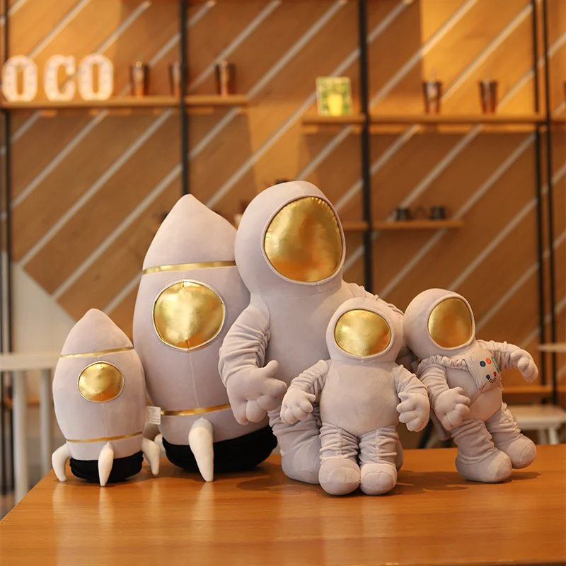 Space Astronaut Stuffed Doll Toy Plush Space Rocket Unique Space Ship Toy Stuffed Throw Pillow For BoY Birthdat Gift