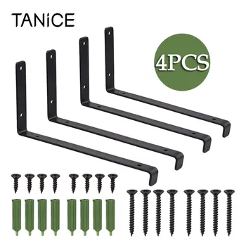 

TANiCE 4Pcs L Shape Holder Rack 240mm Heavy Duty Shelf Bracket with Screws for Kitchen Bathroom Garage Wall Bracket Rack Kit