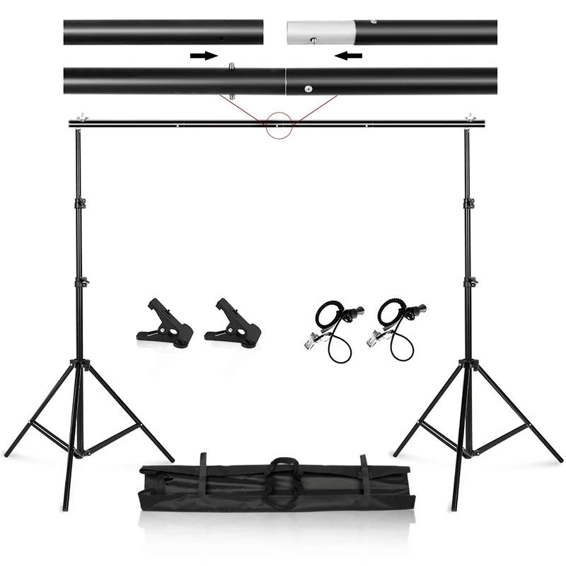 

Photo Video Studio 9.8ft Adjustable Background Stand Backdrop Support System Kit with Carry Bag