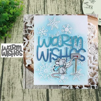 

New 2019 warm wishes letter Metal Cutting Dies Flower border Crafts Die Cuts For DIY Scrapbooking Paper Cards Decorations