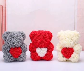 

23CM Gift Rose Bear Teddy Bear Love Artificial Flower Bear For Valentine's Day Girlfriend's Gift Decorative
