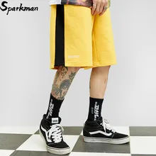 Хип-хоп Короткие уличные Harajuku шорты для бега летние хип-хоп мужские спортивные шорты с карманами из хлопка повседневные Черные, желтые